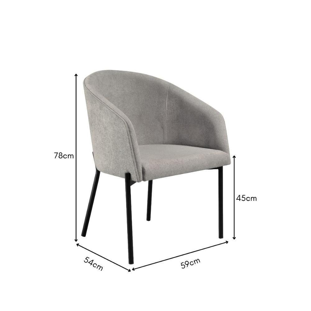 Poltrona Decorativa Com Pés De Ferro Multimóveis Cr7010 Cinza Cinza - 2