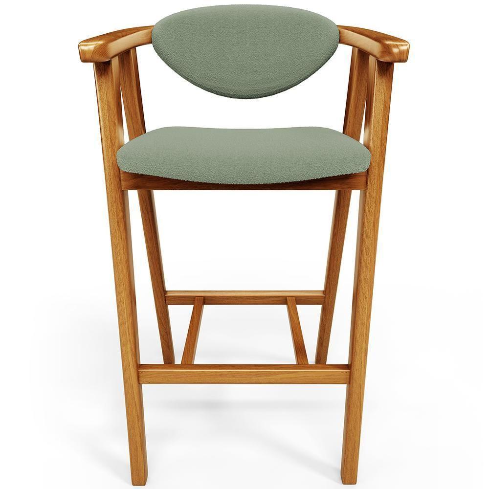 Kit 04 Banquetas Alta Para Cozinha Bancada Bar Sala De Jantar Fixa Cecília L02 Bouclê Oliva - 3