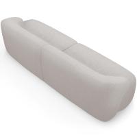 Sofá 4 Lugares Curvo Orgânico Com 02 Poltronas Living 280cm Barolo L06 Bouclê Cinza - 5