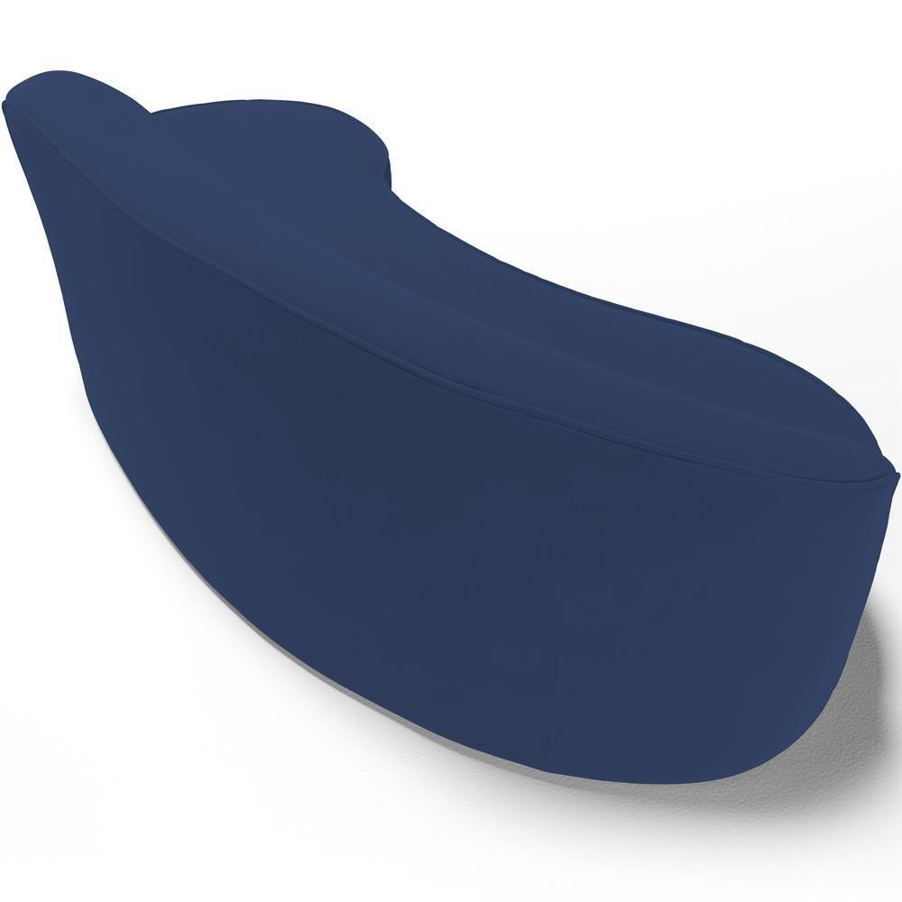 Sofá 3 Lugares Curvo Living Firenze Direito D02 Veludo Azul Marinho 230cm C-304 - Lyam - 7