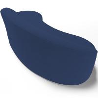 Sofá 3 Lugares Curvo Living Firenze Direito D02 Veludo Azul Marinho 230cm C-304 - Lyam - 7