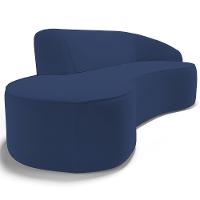 Sofá 3 Lugares Curvo Living Firenze Direito D02 Veludo Azul Marinho 230cm C-304 - Lyam - 8