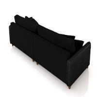 Sofá Living Montecarlo 3 Lugares Bipartido 232cm Pés Em Madeira Veludo-pu Preto G33 Gran Belo