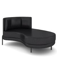 Sofá Chaise Longue Living Lucca Direito D02 Couríssimo Preto B-159 - 1