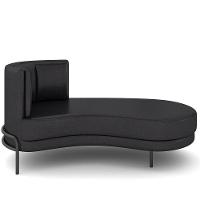 Sofá Chaise Longue Living Lucca Direito D02 Couríssimo Preto B-159 - 2