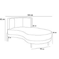 Sofá Chaise Longue Living Lucca Direito D02 Couríssimo Preto B-159 - 3