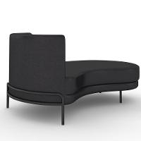 Sofá Chaise Longue Living Lucca Direito D02 Couríssimo Preto B-159