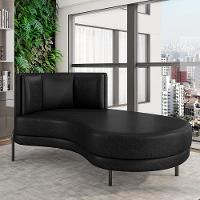Sofá Chaise Longue Living Lucca Direito D02 Couríssimo Preto B-159 - 6