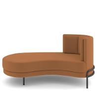 Sofá Chaise Longue Living Lucca Esquerdo D02 Veludo Terracota C-262 - 3