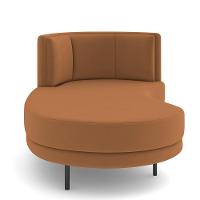 Sofá Chaise Longue Living Lucca Esquerdo D02 Veludo Terracota C-262