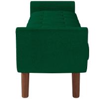 Puff Recamier Decorativo Com Pés Em Madeira 140cm Itália Bouclê Verde - 2