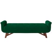 Puff Recamier Decorativo Com Pés Em Madeira 140cm Itália Bouclê Verde