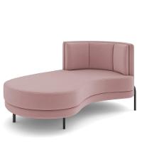 Sofá Chaise Longue Living Lucca Esquerdo D02 Veludo Rosê C-305 - 1