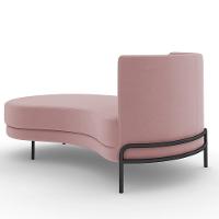 Sofá Chaise Longue Living Lucca Esquerdo D02 Veludo Rosê C-305 - 2