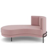 Sofá Chaise Longue Living Lucca Esquerdo D02 Veludo Rosê C-305 - 3