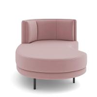 Sofá Chaise Longue Living Lucca Esquerdo D02 Veludo Rosê C-305