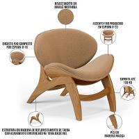 Kit 4 Poltronas Decorativa Orgânica Sala Living Kadosh L02 Bouclê Mostarda - 7