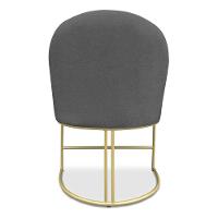 Kit 04 Cadeiras Poltrona De Jantar Bela Suede Grafite Base Metálica Industrial Dourado - Pallazio - 2
