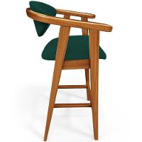 Banqueta Alta Para Cozinha Bancada Bar Sala De Jantar Fixa Cecília L02 Bouclê Verde - 3