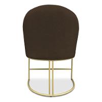 Kit 04 Cadeiras Poltrona De Jantar Bela Suede Marrom Base Metálica Industrial Dourado - Pallazio - 2