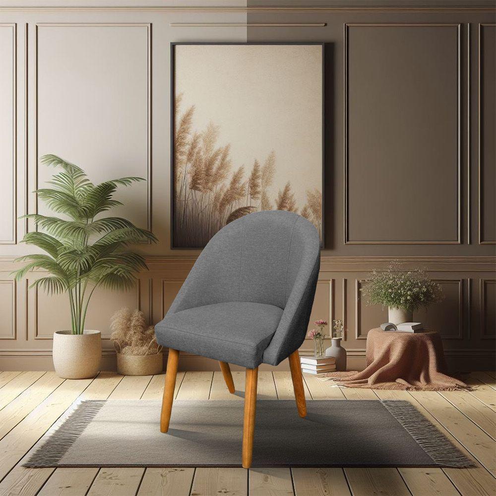 Cadeira De Jantar Bela Linho Pés Palito Castanho - Pallazio Grafite - 2