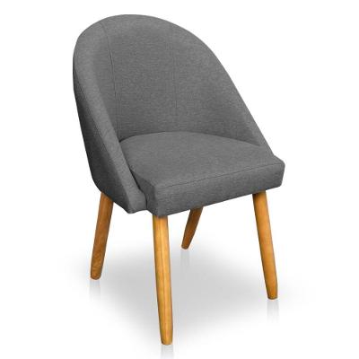 Cadeira De Jantar Bela Linho Pés Palito Castanho - Pallazio Grafite