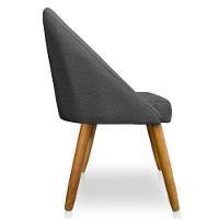 Cadeira De Jantar Bela Linho Pés Palito Castanho - Pallazio Grafite