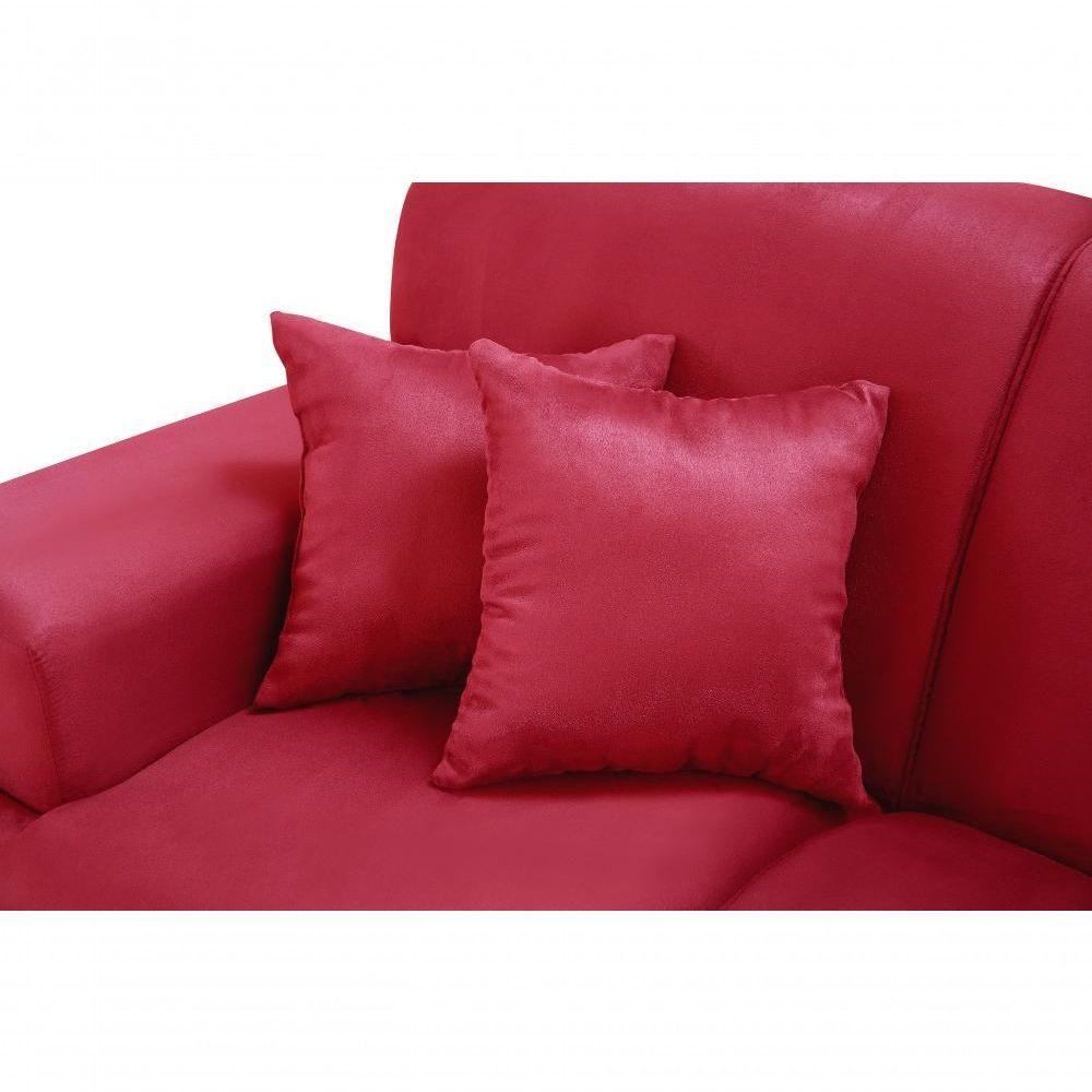 Sofá Manu Conjunto 2 E 3 Lugares Clássico Fixo Confortável Sala Império Vermelho 373 - 3