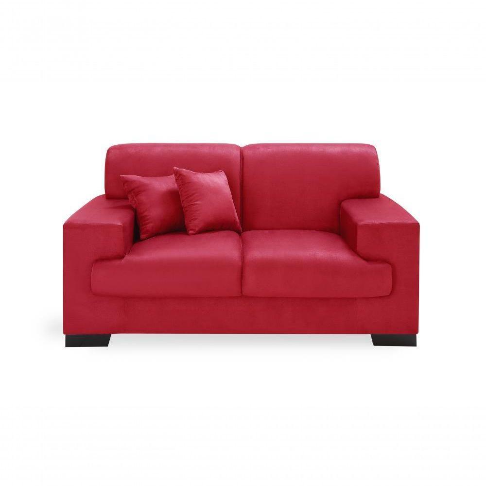 Sofá Manu Conjunto 2 E 3 Lugares Clássico Fixo Confortável Sala Império Vermelho 373 - 4