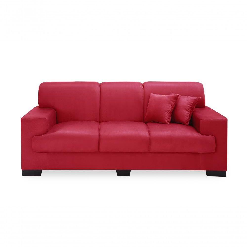 Sofá Manu Conjunto 2 E 3 Lugares Clássico Fixo Confortável Sala Império Vermelho 373 - 5