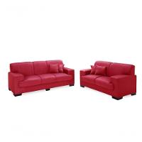 Sofá Manu Conjunto 2 E 3 Lugares Clássico Fixo Confortável Sala Império Vermelho 373 - 6