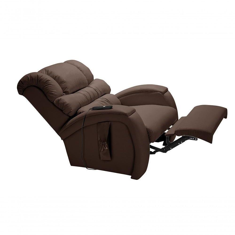 Poltrona Cadeira Reclinável Imperial Motorizada Corano Com Lift Império Marrom - 5