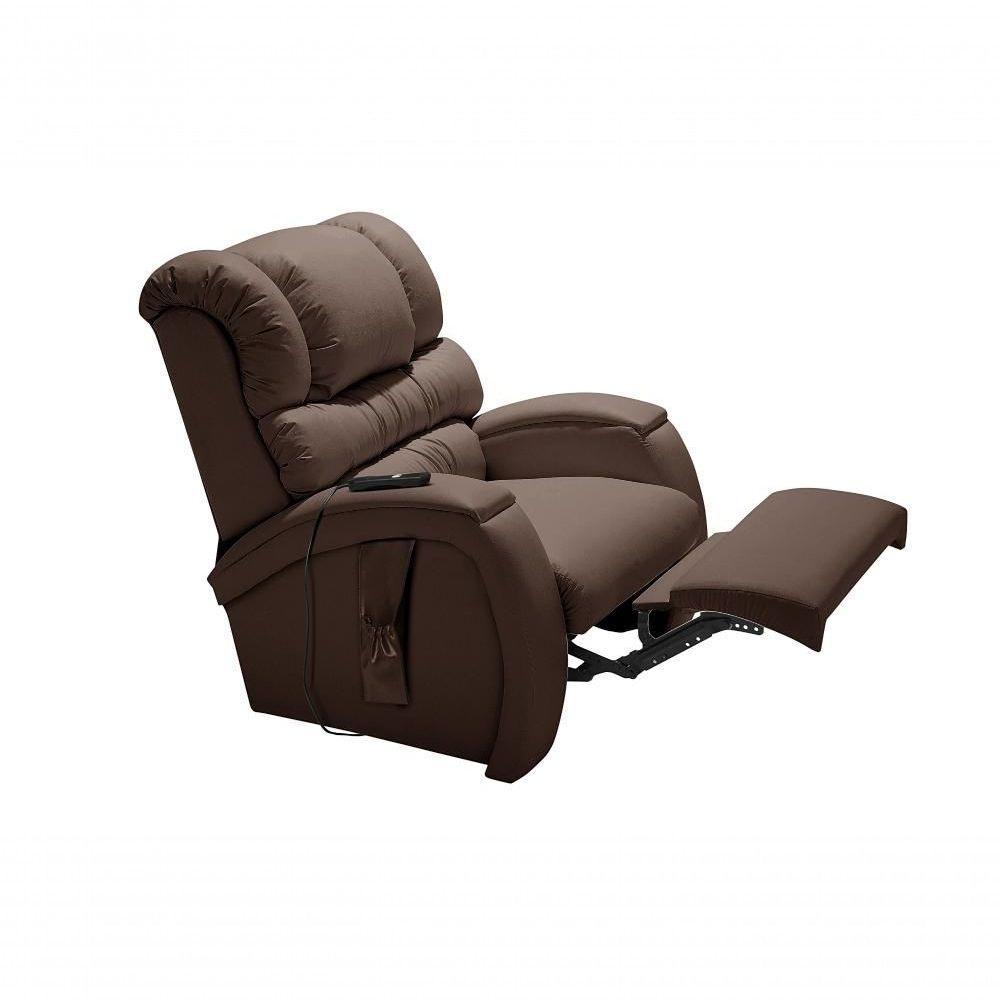 Poltrona Cadeira Reclinável Imperial Motorizada Corano Com Lift Império Marrom - 6