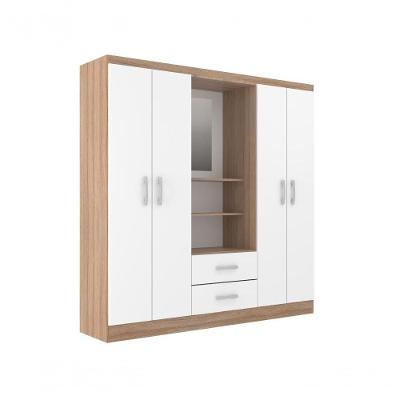 Guarda Roupa Casal Capelinha 4 Portas 2 Gavetas Branco - Demolição MDP