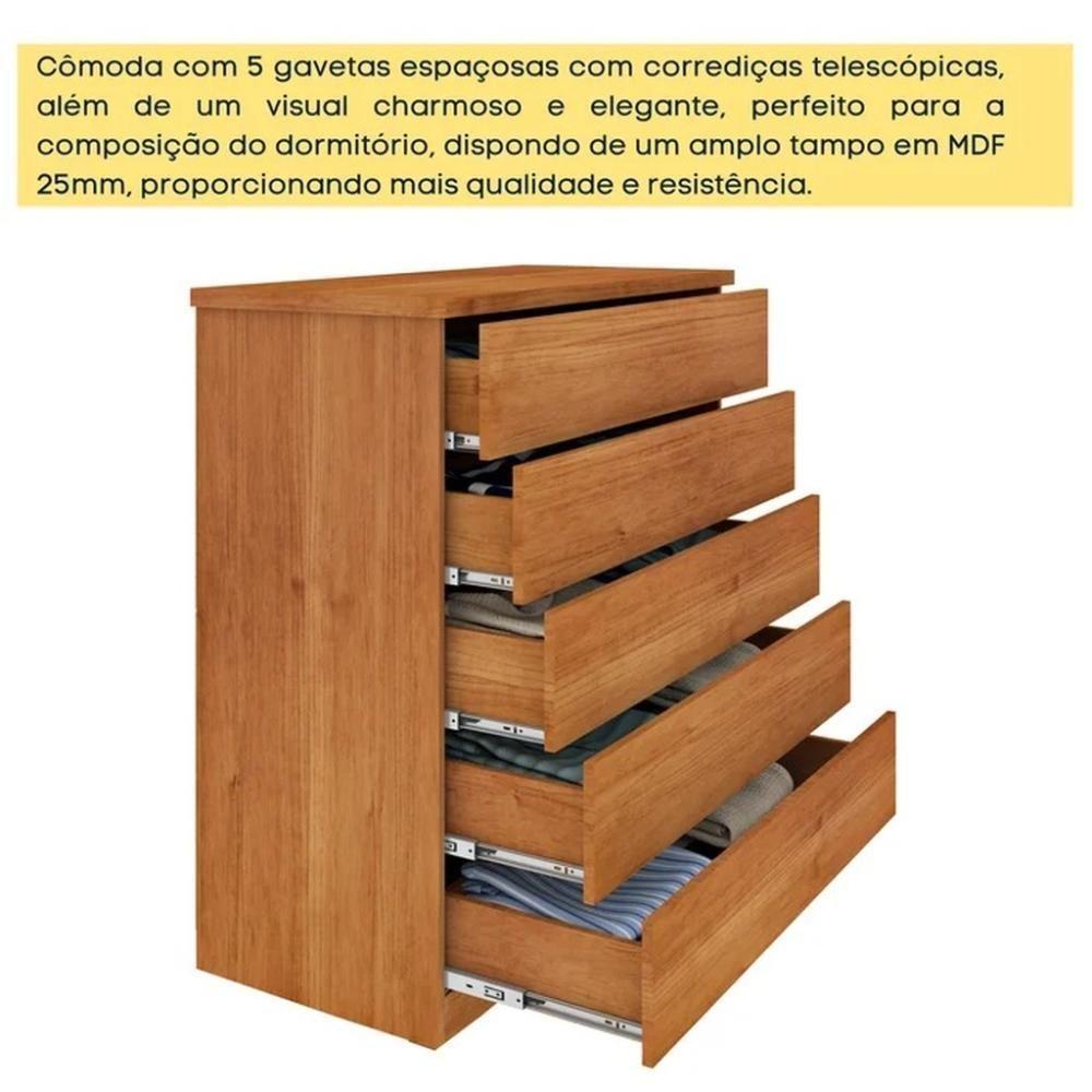 Cômoda 5 Gavetas Premium Cinamomo - 3