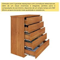 Cômoda 5 Gavetas Premium Cinamomo - 3