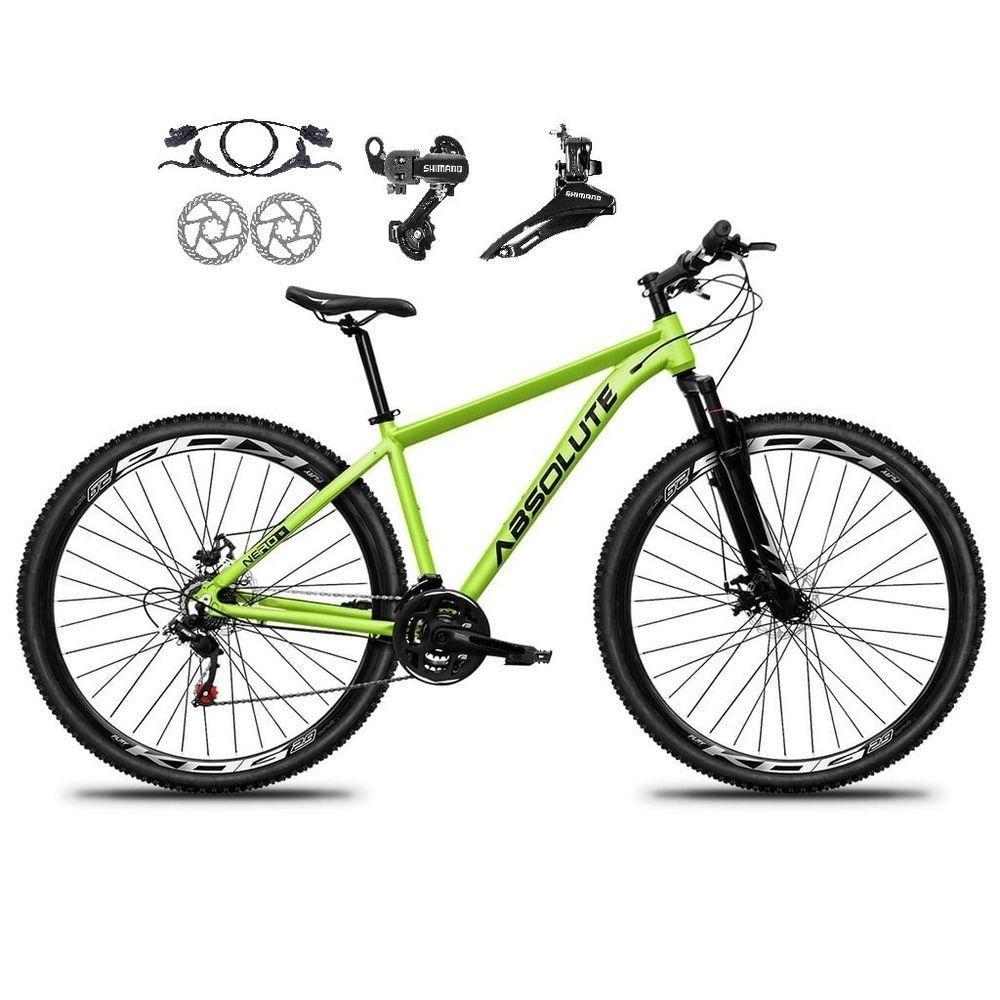 Bicicleta Aro 29 Absolute Nero 5 21v Alumínio Câmbios Shimano Freio Disco Hidráulico Garfo Suspensão - Verde Tam.19 - 1