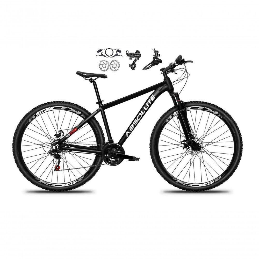 Bicicleta Aro 29 Absolute Nero 5 21v Alumínio Câmbios Shimano Freio Disco Hidráulico Garfo Suspensão - Preto Tam.21 - 1