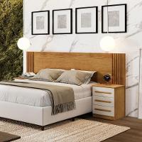 Cabeceira Valencia Quarto Casal/queen Com Mesa De Cabeceira Cinamomo/off White - 1