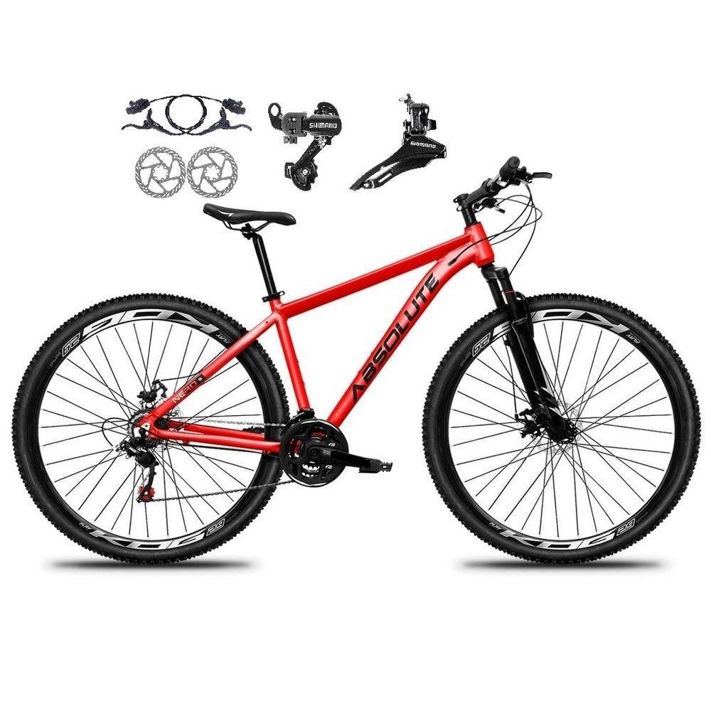 Bicicleta Aro 29 Absolute Nero 5 21v Alumínio Câmbios Shimano Freio Disco Hidráulico Garfo Suspensão - Vermelho Tam.21 - 1