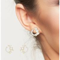 Brinco Lua Cravejado Com Zircônios Banhado A Ouro 18k - 3