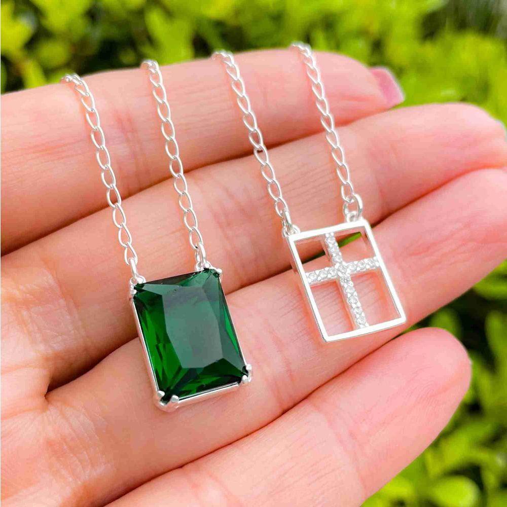 Escapulário Moderno De Prata 925 Com Zircônias ? Moda E Devoção Em Harmonia - 70cm - 2