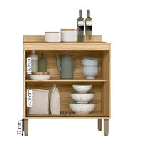 Balcão Intenza Com Tampo 80 Cm E 2 Gavetas Freijo/off White - 3