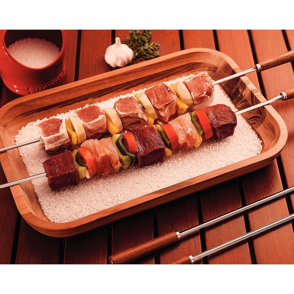 Conjunto De Espetinhos Tramontina 6 Peças Aço Inox Com Cabo De Madeira 50 Cm - 2