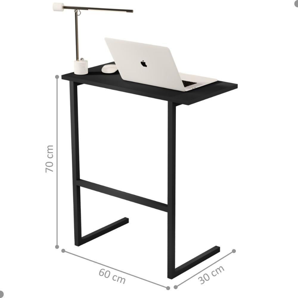 Mesa De Notebook Com Pés De Ferro Viena Preto Preto - 3