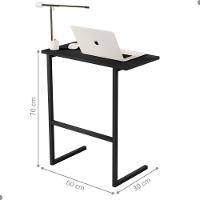 Mesa De Notebook Com Pés De Ferro Viena Preto Preto - 3