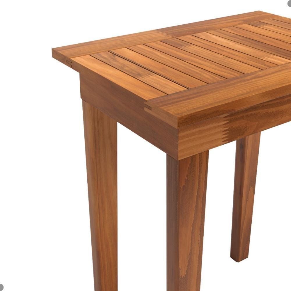 Mesa Ripada Lateral Para Sala Cairo Castanho - 3