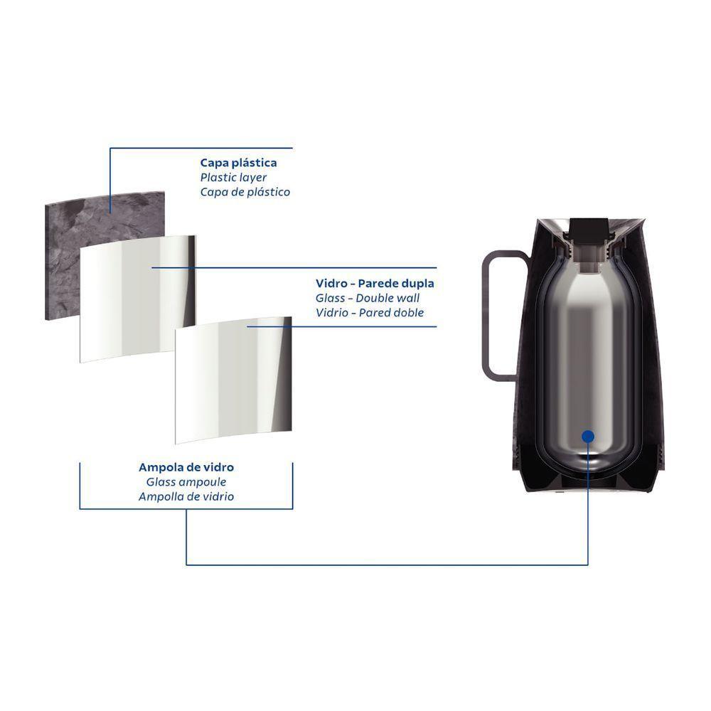 Bule Térmico Tramontina Exata Em Plástico Marmorizado Cinza 500 ml - 3