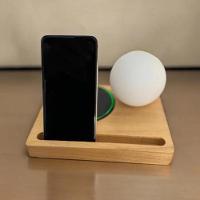 Luminária Com Globo Vidro De Mesa Manaus Madeira Natural - 3