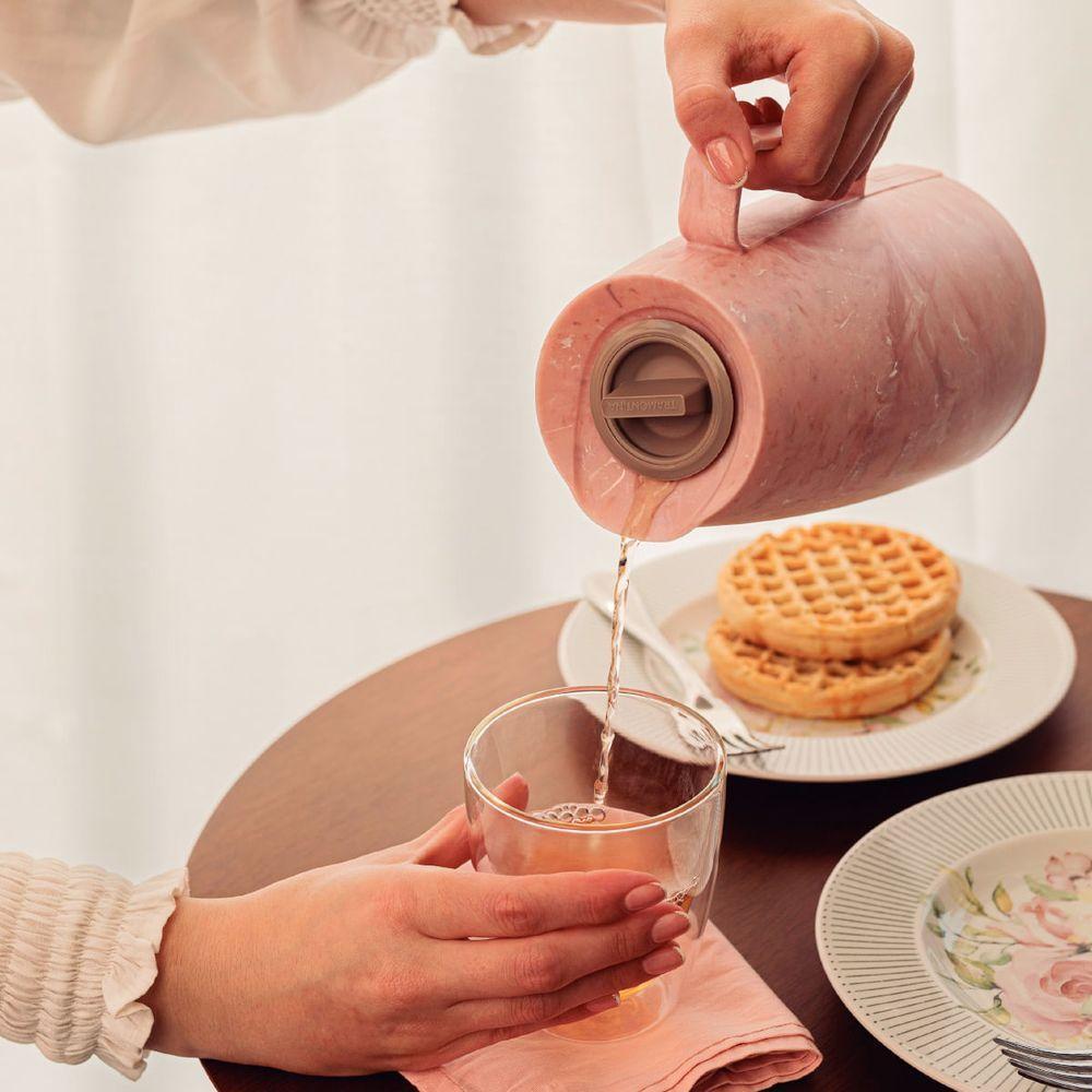 Bule Térmico Tramontina Exata Em Plástico Marmorizado Rosa 500 ml - 2